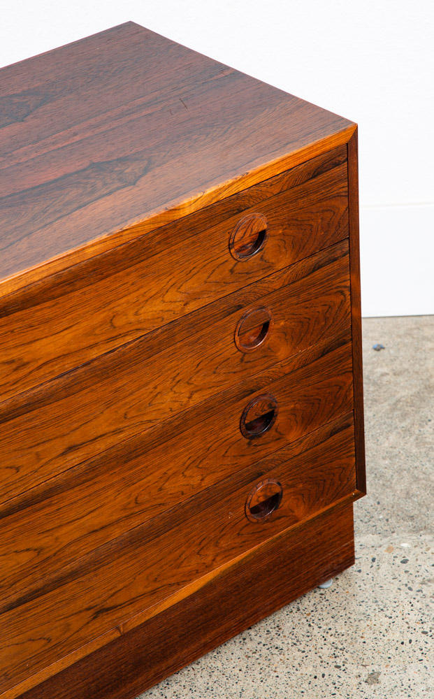 Mid Century Danish Modern Wall Unit Cabinet 4 Drawers Dresser Rosewood HG Mcm - Image 12