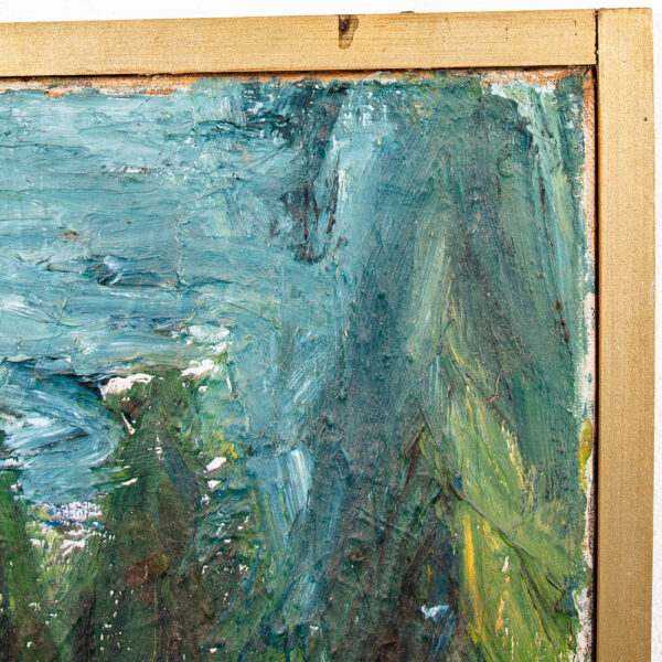 Mid Century Modern Acrylic Painting Original Art Abstract Landscape Trees Rocks - Image 8