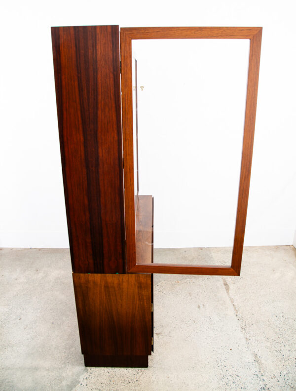 Mid Century Danish Modern Bookshelf Cabinet Rosewood Drawers Doors Omann Jun 2 - Image 7