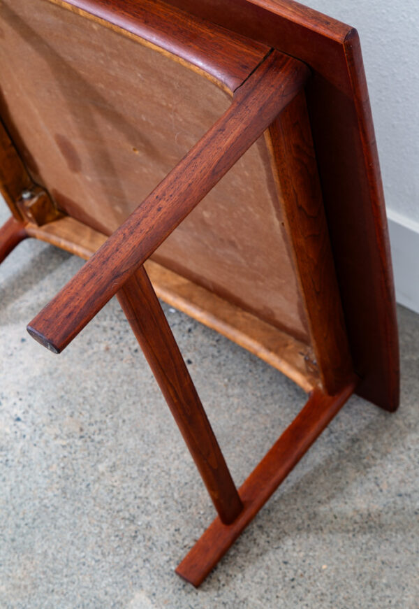 Mid Century Danish Modern Side Table End Square Walnut Dux Sweden vintage Mcm - Image 11