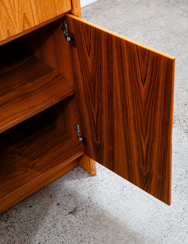 Mid Century Danish Modern Cabinet Teak Drop Leaf Desk Shelf Vintage Mcm Storage - Image 7