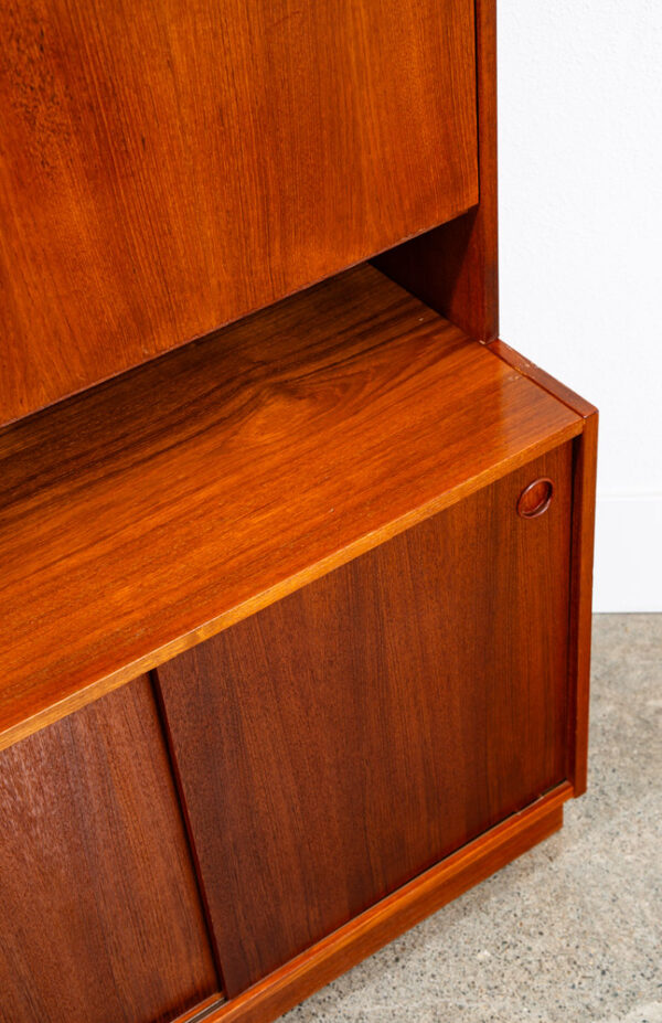 Mid Century Danish Modern Cabinet Teak Drop Leaf Desk Shelf Locking Vintage Mcm - Image 8