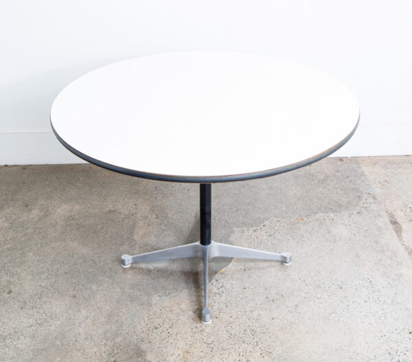 Mid Century Modern Dining Table 42" White Eames Herman Miller Aluminum Group Mcm - Image 5