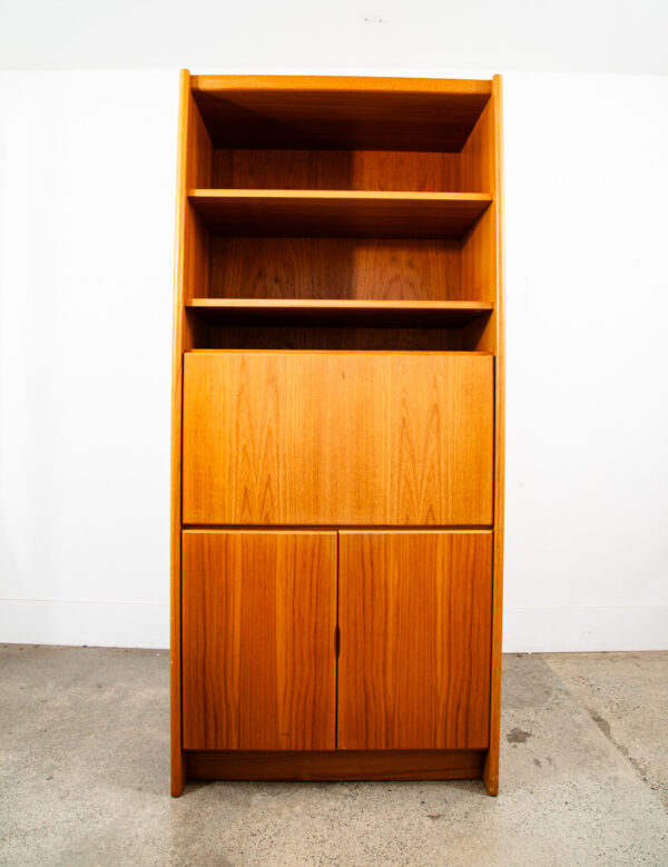 Mid Century Danish Modern Cabinet Teak Drop Leaf Desk Shelf Vintage Mcm Storage - Image 12