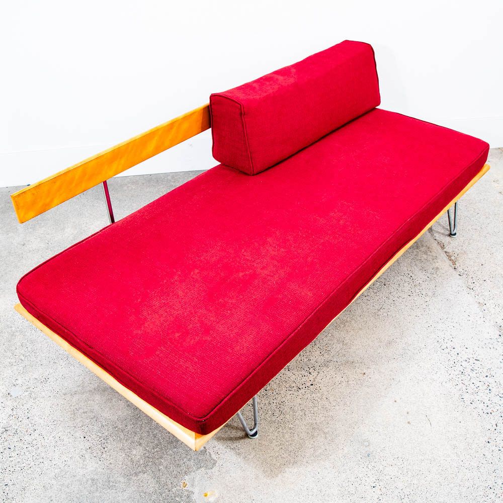 Mid Century Danish Modern Daybed Sofa George Nelson Primavera Herman Miller Red - Image 3