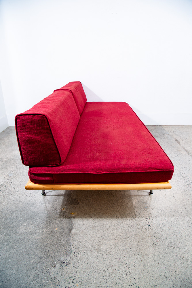 Mid Century Danish Modern Daybed Sofa George Nelson Primavera Herman Miller Red - Image 4