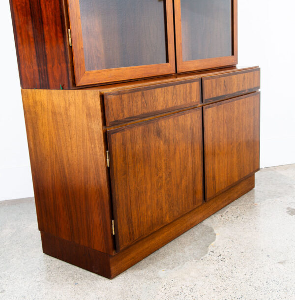Mid Century Danish Modern Bookshelf Cabinet Rosewood Drawers Doors Omann Jun 2 - Image 5