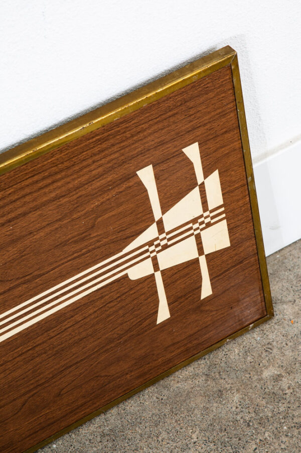 Mid Century Modern Clock Walnut Wall Wood White Guitar Music Key Mcm Rectangular - Image 9