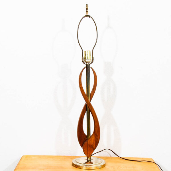 Mid Century Modern Lamp Set Table Light lighting Walnut American Design Pearsall - Image 2