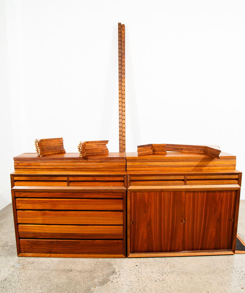 Mid Century Danish Modern Wall Unit Poul Cadovius Cado System Teak 4 Bay Modular - Image 3