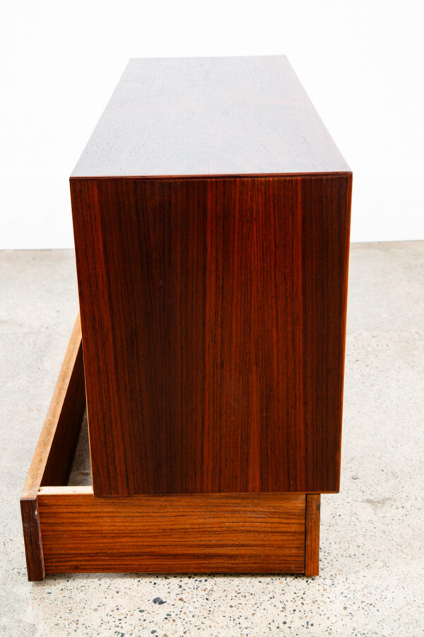 Mid Century Danish Modern Wall Unit Cabinet Glass Doors Rosewood Mcm HG Modular - Image 5