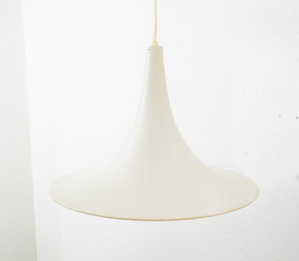 Mid Century Danish Modern Pendant Lamp Light Fog Morup White Hanging Denmark VG