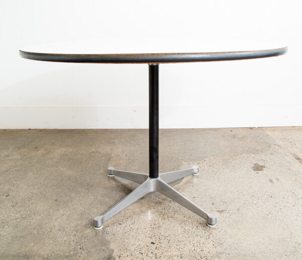 Mid Century Modern Dining Table 42" White Eames Herman Miller Aluminum Group Mcm - Image 2