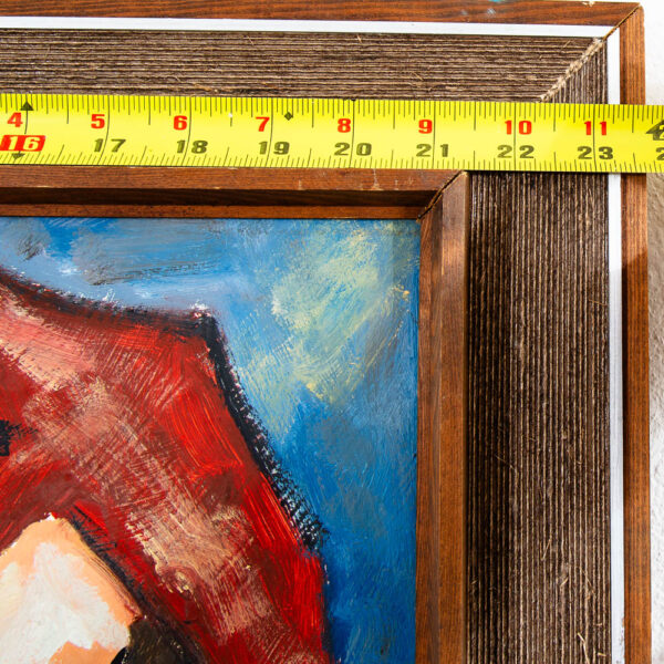 Mid Century Modern Acrylic Painting on Canvas Original Art Abstracted Piece Framed - Image 12