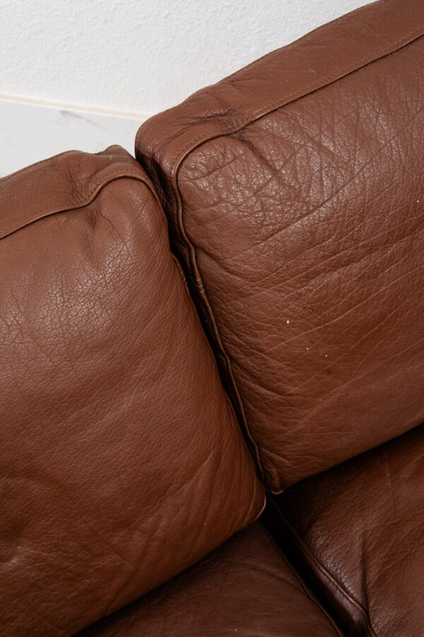Mid Century Danish Modern Sofa Couch Brown Leather 3 seater Denmark Vintage Mcm - Image 6