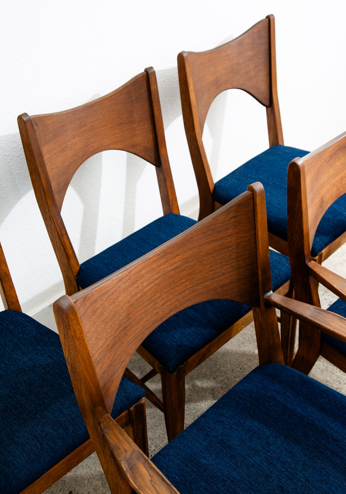 Mid Century Modern Dining Chairs Set 6 Broyhill Back Blue Lenoir Chair Brasilia - Image 10