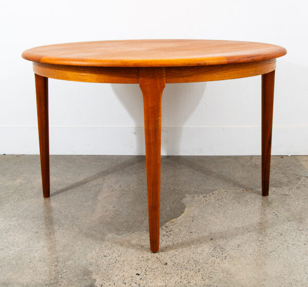 Mid Century Danish Modern Dining Table Round Teak Circular Restored Vintage Mcm - Image 2