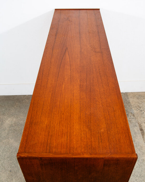 Mid Century Danish Modern Credenza Highboard Bar Sideboard Denmark Teak Drawers - Image 11