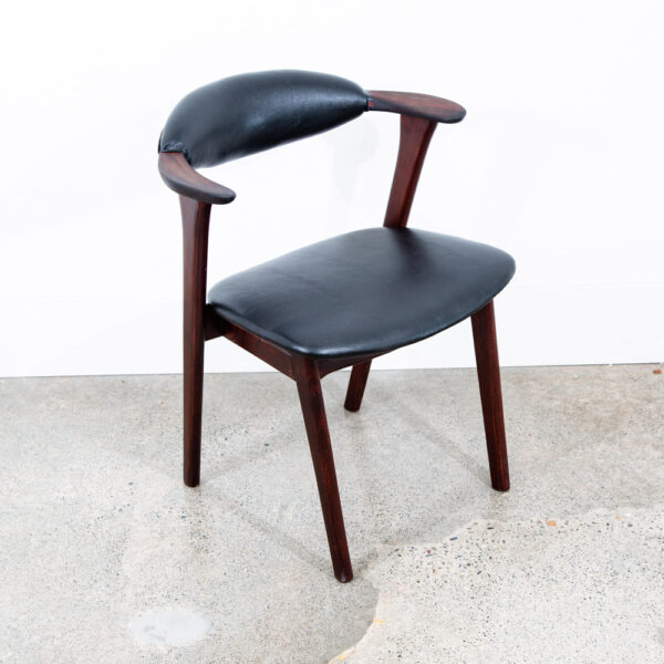 Mid Century Danish Modern Side Chair Easy Lounge Erik Kirkgaard Black Armchair