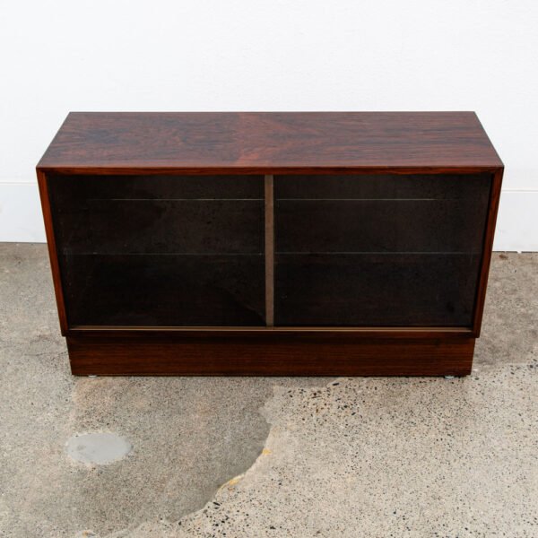 Mid Century Danish Modern Wall Unit Cabinet Glass Doors Rosewood Mcm HG Modular - Image 7
