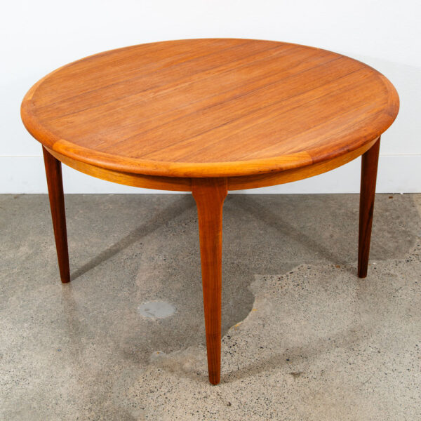 Mid Century Danish Modern Dining Table Round Teak Circular Restored Vintage Mcm - Image 6