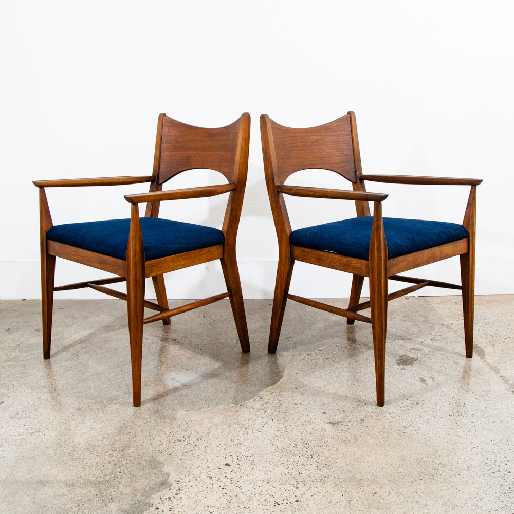 Mid Century Modern Dining Chairs Set 6 Broyhill Back Blue Lenoir Chair Brasilia - Image 4