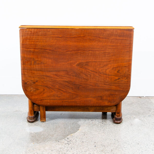 Mid Century Modern Dining Table Drop Leaf Walnut Compact - Image 6