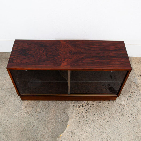 Mid Century Danish Modern Wall Unit Cabinet Glass Doors Rosewood Mcm HG Modular - Image 3