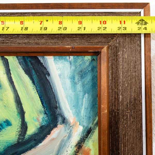 Mid Century Modern Acrylic Painting on Canvas Original Art Abstracted Piece Framed - Image 11