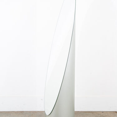 Mid Century Modern Mirror 1980s Gaia Lipstick Floor Vintage Round Roger Lecal