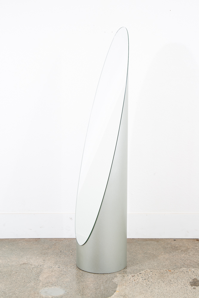 Mid Century Modern Mirror 1980s Gaia Lipstick Floor Vintage Round Roger Lecal