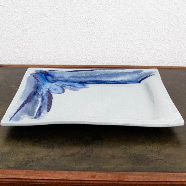 Mid Century Modern Studio Art Ceramic Dipped Glazed Serving Setting Plate Square - Image 2