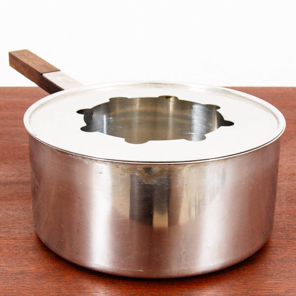 Mid Century Danish Modern Stelton Fondue Lazy Susan Set Teak Peter Holmblad Mcm - Image 10