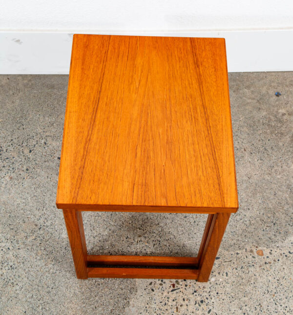 Mid Century Danish Modern Nesting Tables Teak Set of 2 Denmark Side End Table VG - Image 4
