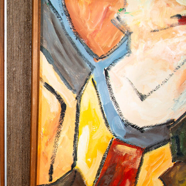 Mid Century Modern Acrylic Painting on Canvas Original Art Abstracted Piece Framed - Image 7