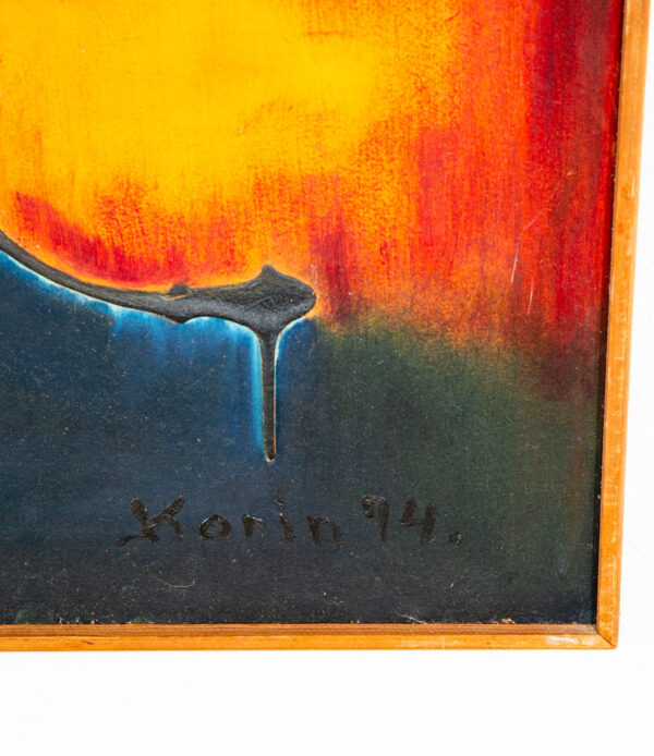 Mid Century Modern Original Art Surrealist Landscape Sun Set Painting Original - Image 10