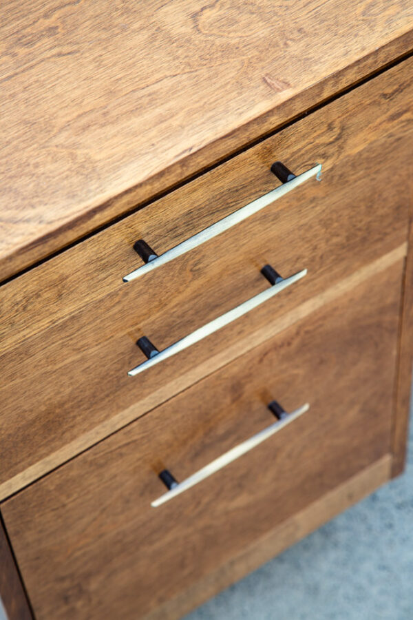 Mid Century Modern Desk Wood Office Executive Mcm 7 Drawer Brass Vintage Mcm 60s - Image 5