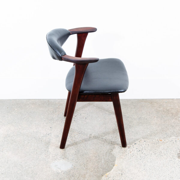 Mid Century Danish Modern Side Chair Easy Lounge Erik Kirkgaard Black Armchair - Image 2