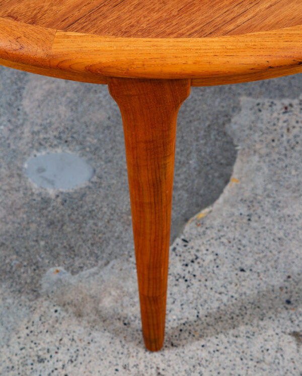 Mid Century Danish Modern Dining Table Round Teak Circular Restored Vintage Mcm - Image 5