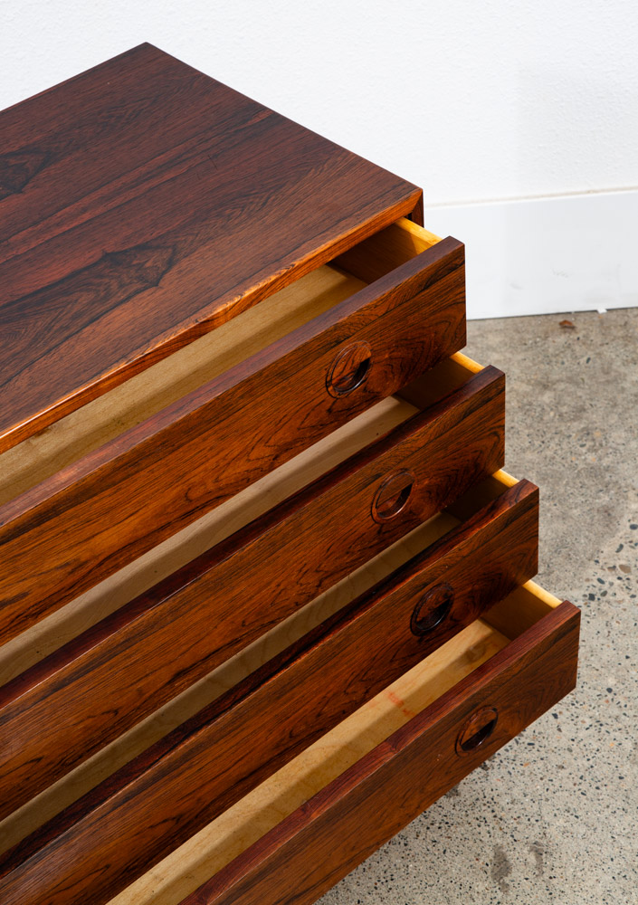 Mid Century Danish Modern Wall Unit Cabinet 4 Drawers Dresser Rosewood HG Mcm - Image 9