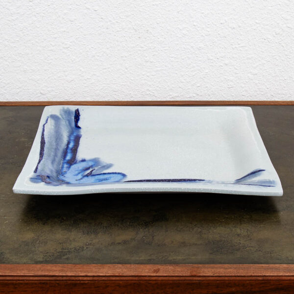 Mid Century Modern Studio Art Ceramic Dipped Glazed Serving Setting Plate Square - Image 4