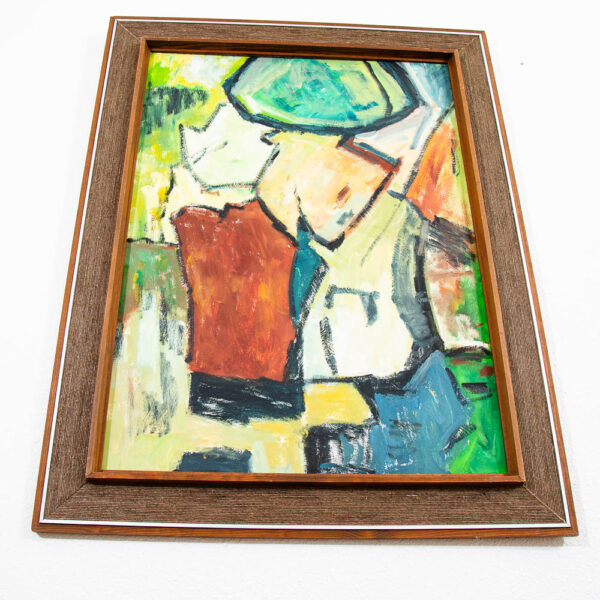 Mid Century Modern Acrylic Painting on Canvas Original Art Abstracted Piece Framed - Image 4