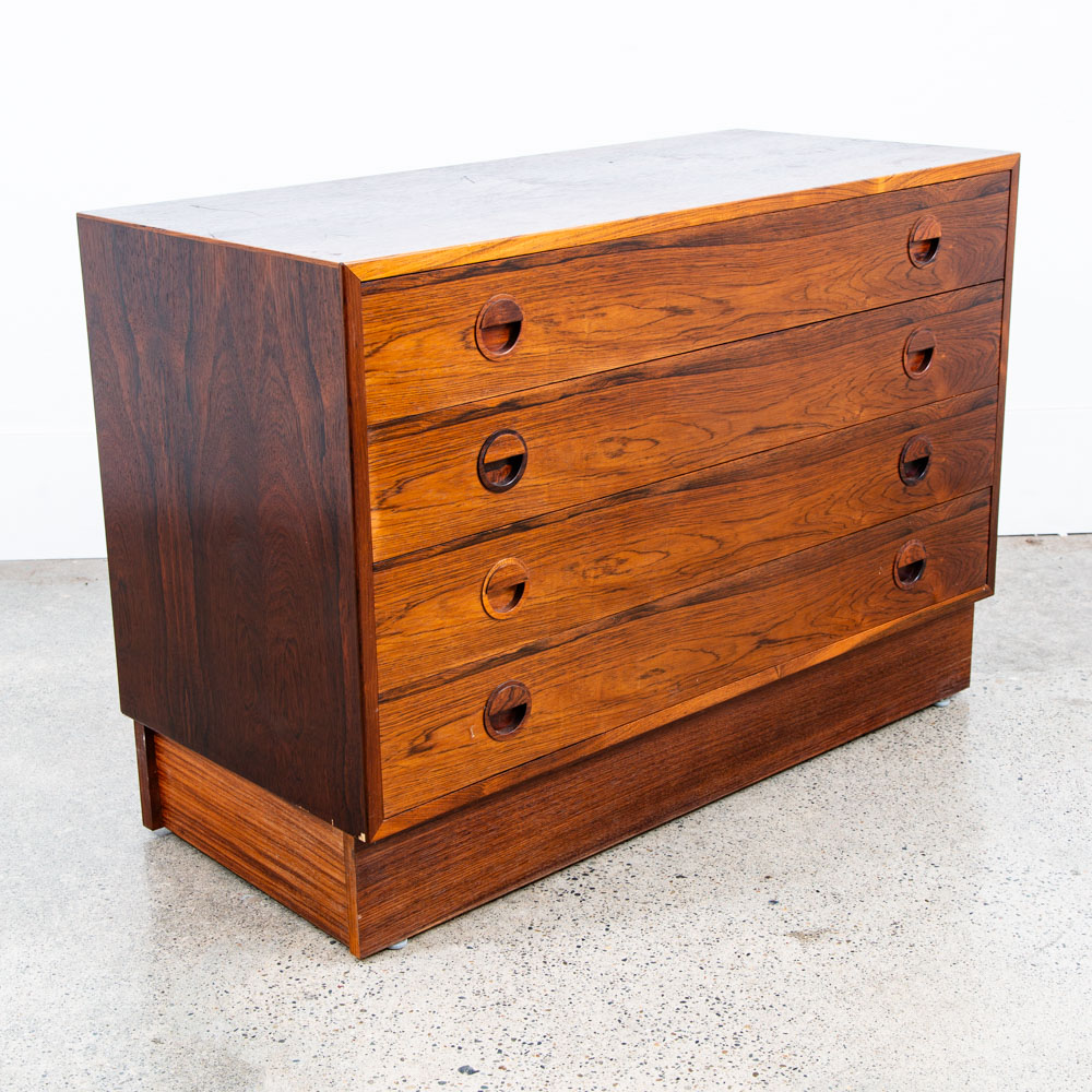 Mid Century Danish Modern Wall Unit Cabinet 4 Drawers Dresser Rosewood HG Mcm - Image 5