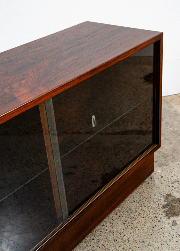 Mid Century Danish Modern Wall Unit Cabinet Glass Doors Rosewood Mcm HG Modular - Image 8