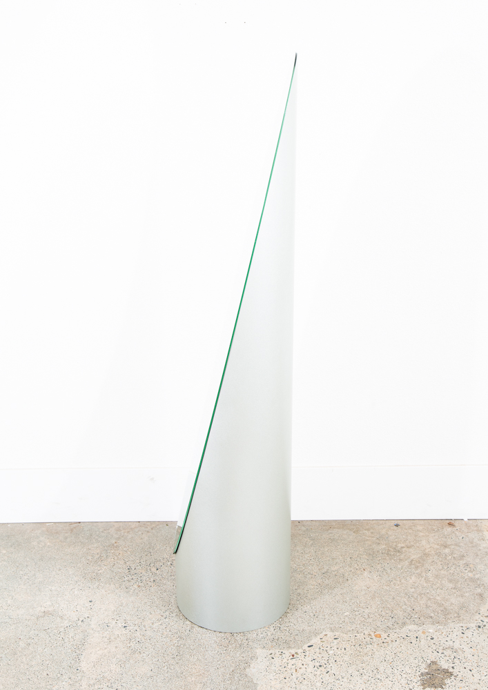 Mid Century Modern Mirror 1980s Gaia Lipstick Floor Vintage Round Roger Lecal - Image 4