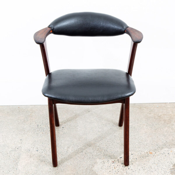 Mid Century Danish Modern Side Chair Easy Lounge Erik Kirkgaard Black Armchair - Image 7