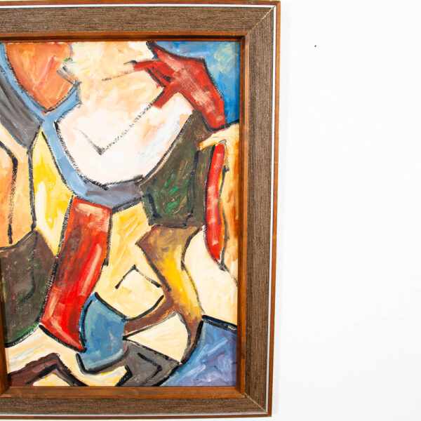 Mid Century Modern Acrylic Painting on Canvas Original Art Abstracted Piece Framed - Image 2