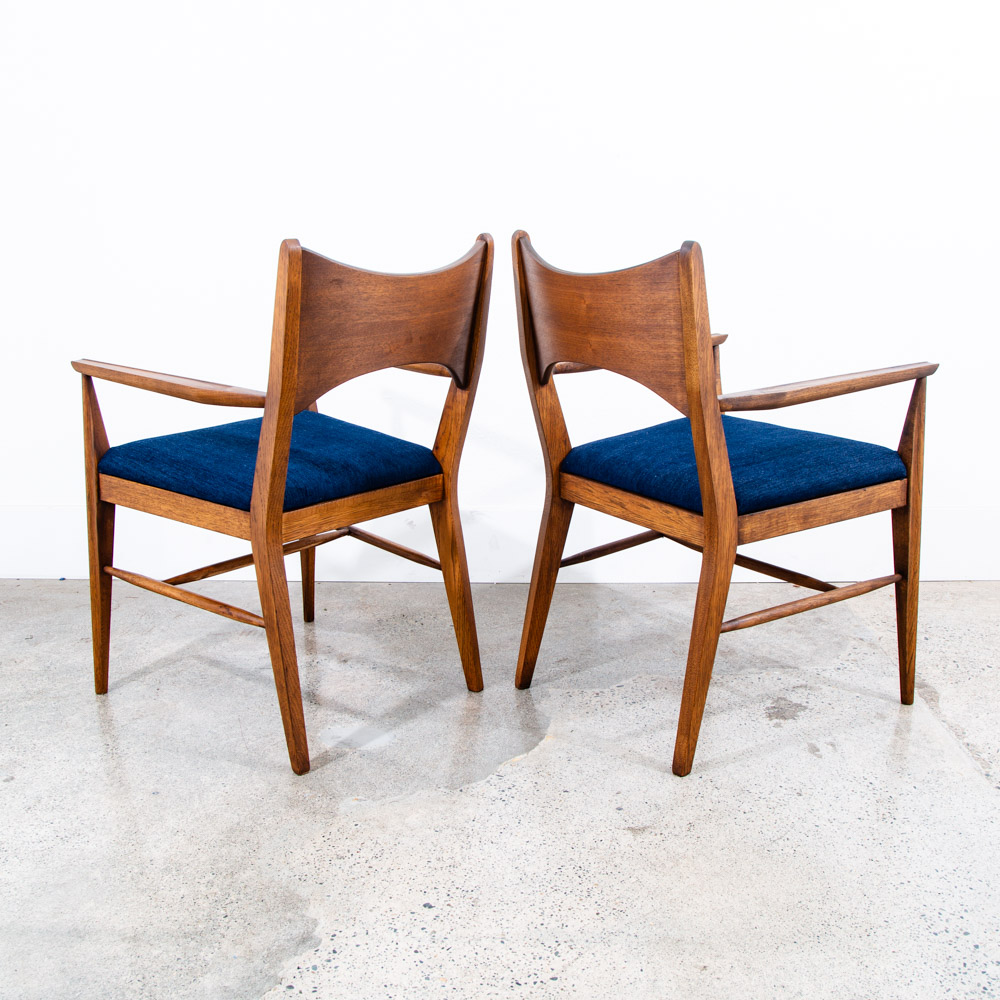 Mid Century Modern Dining Chairs Set 6 Broyhill Back Blue Lenoir Chair Brasilia - Image 7
