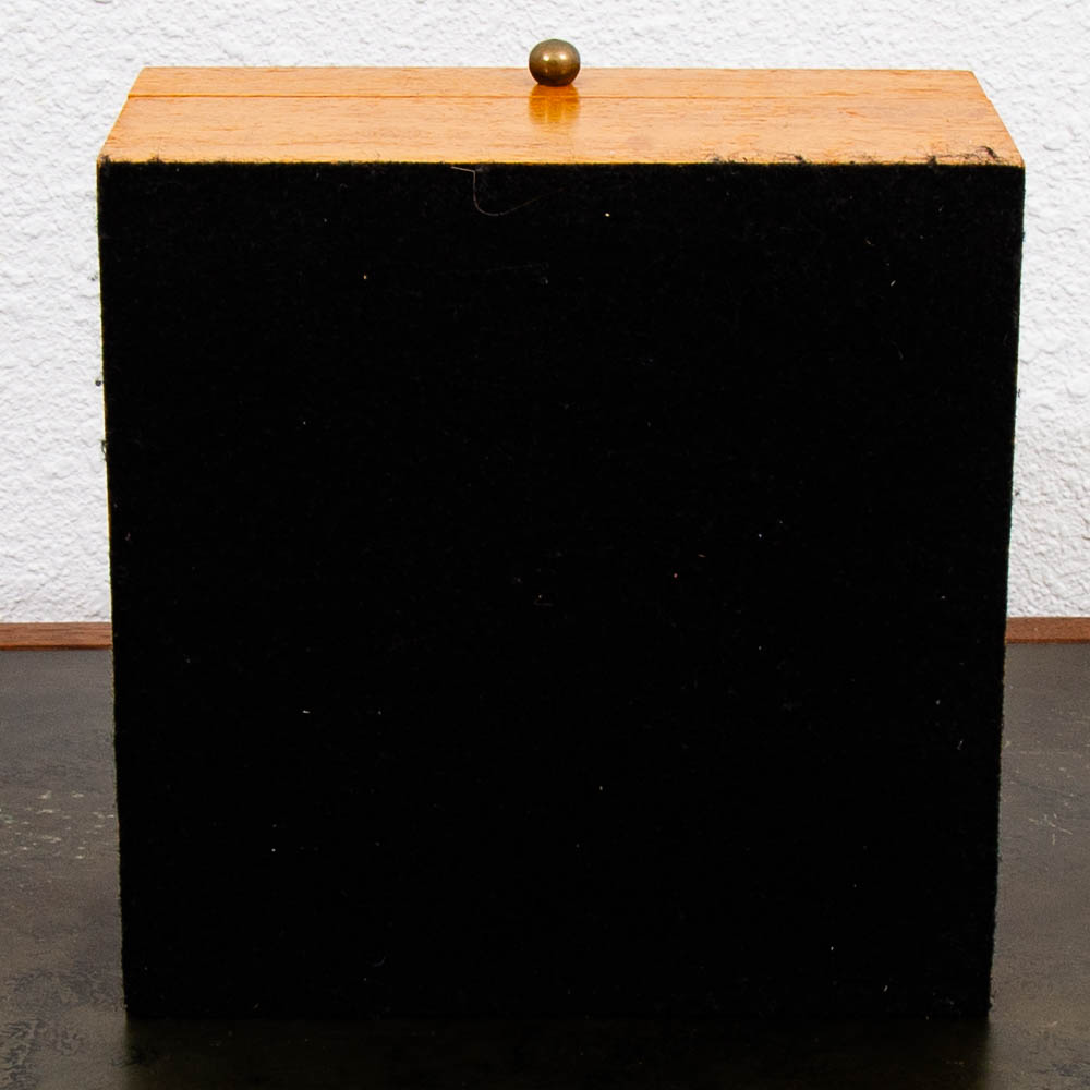 Mid Century Modern Small Burled Wood With Rosewood Inlays Jewelry Storage Box - Image 9