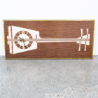 Mid Century Modern Clock Walnut Wall Wood White Guitar Music Key Mcm Rectangular - Image 11